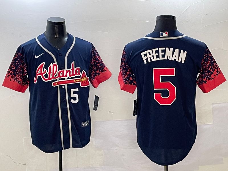 Men Atlanta Braves #5 Freeman Drak Blue Fashion Game 2025 Nike MLB Jersey style 3->atlanta braves->MLB Jersey